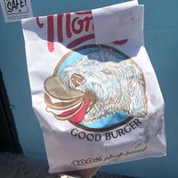 to go bag! 🐶 at Monty's Good Burger - Echo Park in Los Angeles