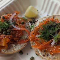 Carrot "lox" bagel at The Sprout Kitchen in St Augustine