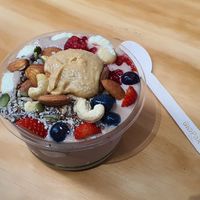 Snickers smoothie bowl at Super Raw in Preston