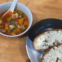 Veggie soup  at Super Raw in Preston