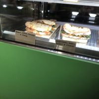 Toasties in the case (BLT and mushroom, basil, rocket and cheese)   at Super Raw in Preston