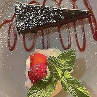 flourless cake  at Mizza in Santa Barbara