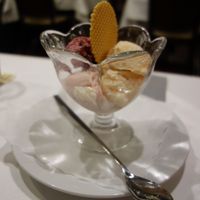 Vegan ice-cream with whipped cream at Insel Bastei am Rhein in Ludwigshafen