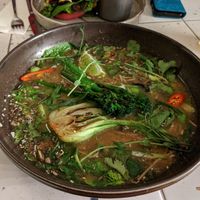 Green veg and edamame noodle bowl at Market Square in Folkestone