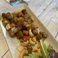 Soy protein and cashews  at Puti Vegan Cafe in Glasgow
