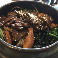 Bibimbap with vegan beef at Puti Vegan Cafe in Glasgow