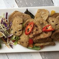 Lotus flower root at Puti Vegan Cafe in Glasgow