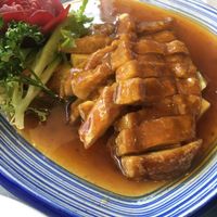 The amazing crispy plum duck at Puti Vegan Cafe in Glasgow