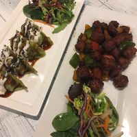 Gyoza and soy protein at Puti Vegan Cafe in Glasgow