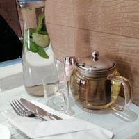 Cucumber & mint water at Puti Vegan Cafe in Glasgow