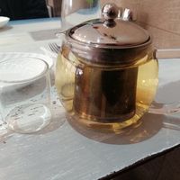 Beautiful tea set at Puti Vegan Cafe in Glasgow