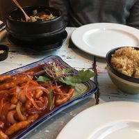 Sweet and sour shredded "chicken” at Puti Vegan Cafe in Glasgow