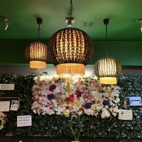 Pretty floral display at Puti Vegan Cafe in Glasgow