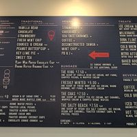 The current offerings. The middle list of the vegan flavors. at Off Track in Charleston