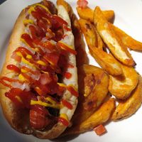 Tofu hot dog at VegCo Restaurante Vegano in Queretaro