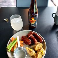 Vegalitas with BBQ & lemon pepper at VegCo Restaurante Vegano in Queretaro