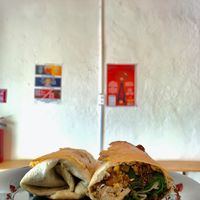 Beyond breaksfast burrito with potato cheese.  at VegCo Restaurante Vegano in Queretaro