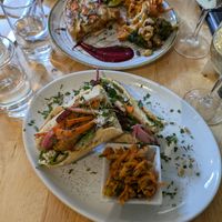 Vegan tofu bahn mi sandwich at Goji Vegetarian Cafe and Deli in York