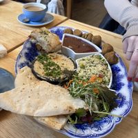 Middle Eastern platter  at Goji Vegetarian Cafe and Deli in York