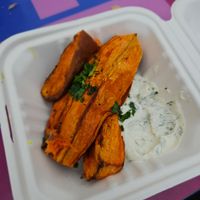 Sweet potato wedges at Goji Vegetarian Cafe and Deli in York