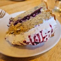 Blueberry, lemon cake (vegan) at Goji Vegetarian Cafe and Deli in York