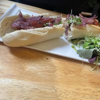 Vegan hotdog  at Goji Vegetarian Cafe and Deli in York