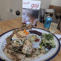 Middle Eastern Platter at Goji Vegetarian Cafe and Deli in York