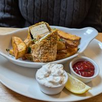 Tofu fish at Goji Vegetarian Cafe and Deli in York