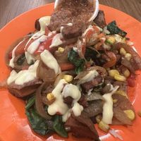 Tempeh bowl with vegan aioli   at Coyote Kitchen in Boone