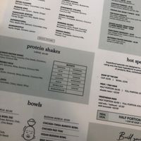 Menu at Supernatural in 