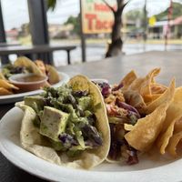 Tofu tacos with cilantro lime and ranchero sauce  at Island Taco in Waimea