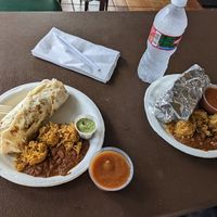 Two tofu burritos with the delicious cilantro lime sauce at Island Taco in Waimea