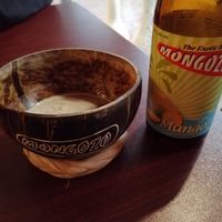 Mango beer! at Afrikaans Restaurant Seni in Almere