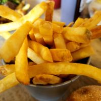 Fries with burger at Rosie's Kitchen in Bude