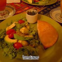 Salad and empanada. Soup not pictured. at Quinua y Amaranto in Bogota