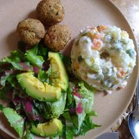 Main plate at Quinua y Amaranto in Bogota