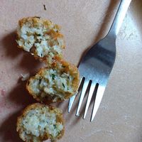 Quinoa fritters were amazing at Quinua y Amaranto in Bogota