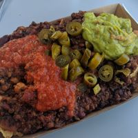Vegan chilli at Glentress Peel Café in Peebles