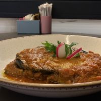 מפרום במילוי חציל בלדי  at Khudari in Tel Aviv