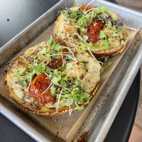 Pizza bagel   at Pulp in Asbury Park