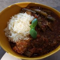 Linsen mit Okraschoten und Reis at L'afrique in Offenbach