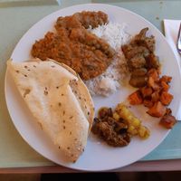 Selection from the buffet at Kasvisravintola Brindavan & Bhajan Cafe in Helsinki
