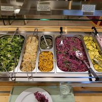 Various salads at Kasvisravintola Brindavan & Bhajan Cafe in Helsinki