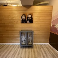 Shrine to guru   at Kasvisravintola Brindavan & Bhajan Cafe in Helsinki