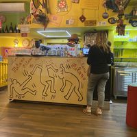 Inside(upstairs) at Piz in Milan