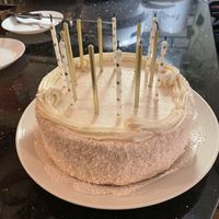 Strawberry coconut cake at Edge of the Woods Natural Market in New Haven