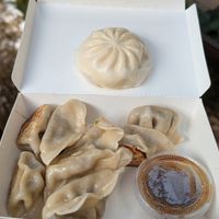 Pan fried dumplings and BBQ pork bao at King's Cafe in Toronto