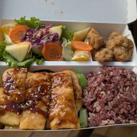 C78 combo: Fried bean curd and veggies (bok choy is under the tofu cutlet) at King's Cafe in Toronto