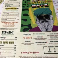 Vegan menu  at My Delhi Indian Street Food in Newcastle Upon Tyne