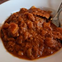Beetroot ravioli with lentil ragu at La Spaghettata in Durham